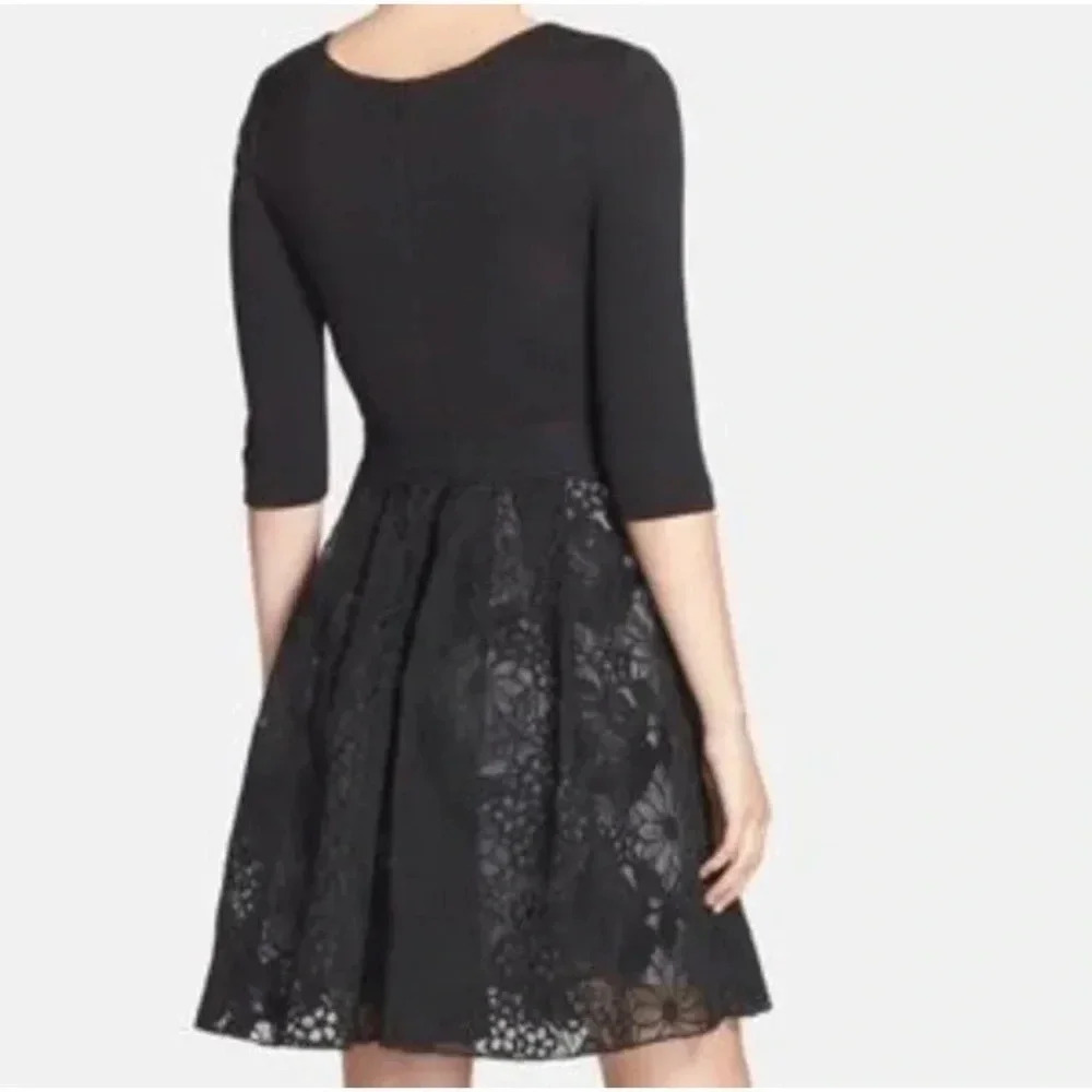 Plenty By Tracy Reece Anthropologie Black Eliza Fit & Flare Dress Size 12 - Picture 13 of 13